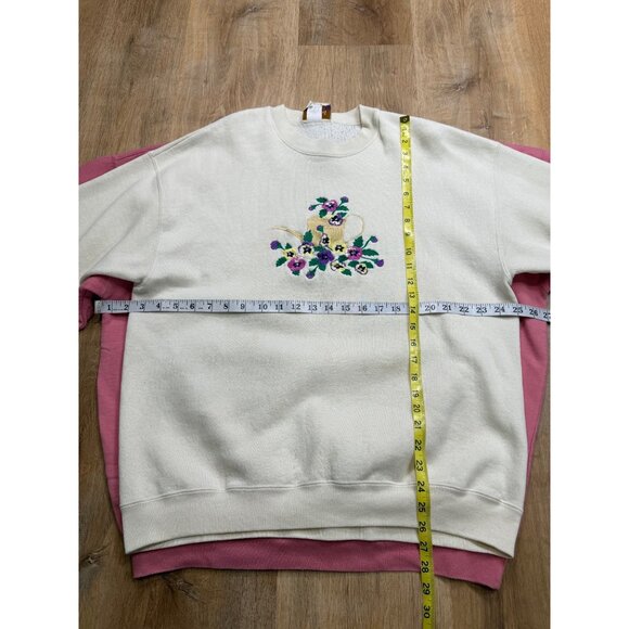 Vintage Grandma Cottagecore Embroidered Crewneck Sweatshirts XL - Picture 4 of 10